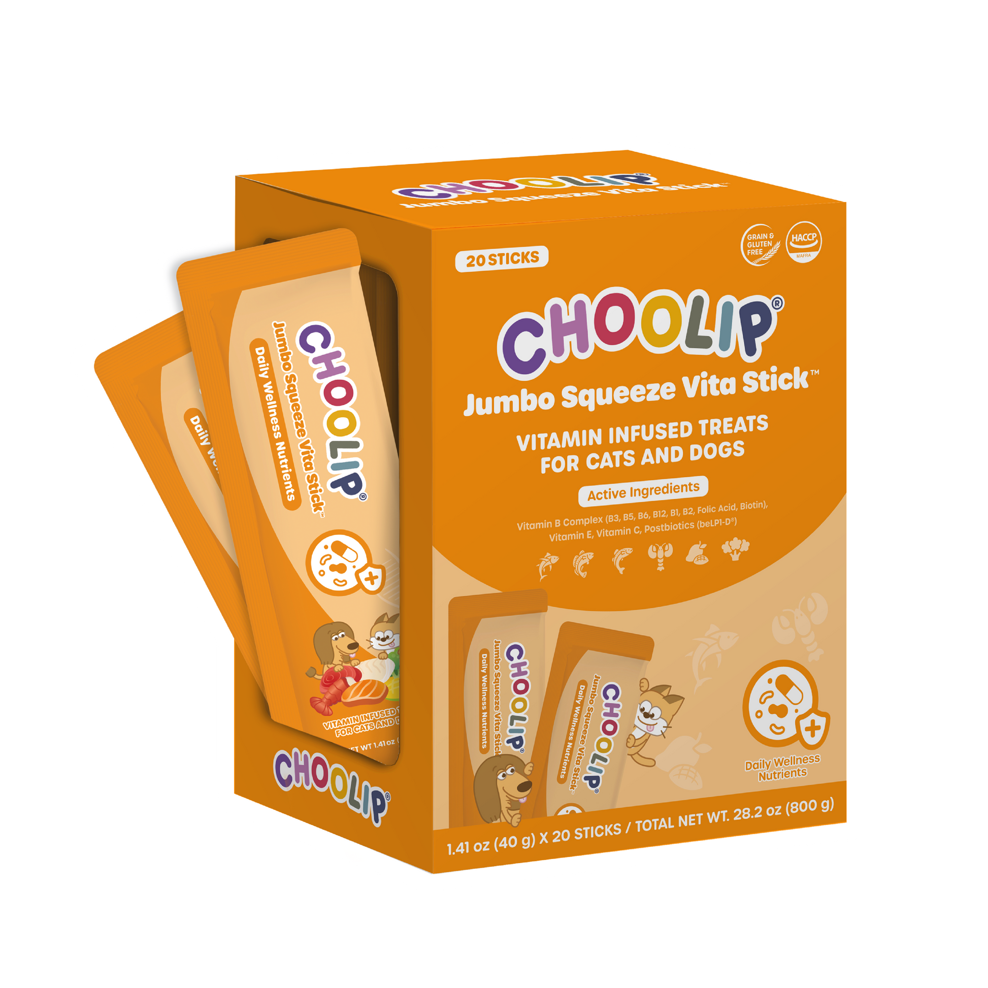 it-dogsヒヨコのカラフルチュチュ　XS JUMBO Squeeze Vita Stick (20 Sticks) – Choolip
