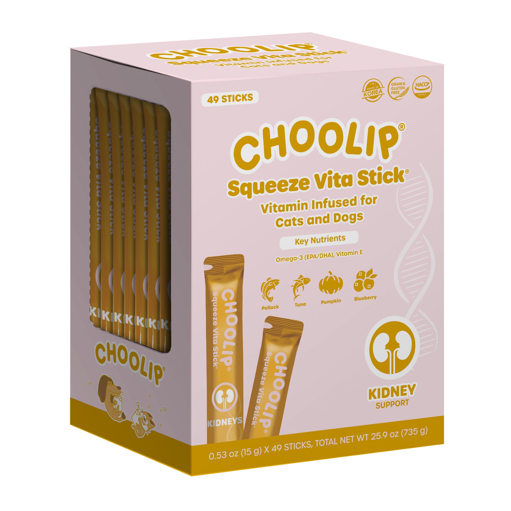 Squeeze Vita Stick Kidneys Grab & Go Box (49 Sticks)