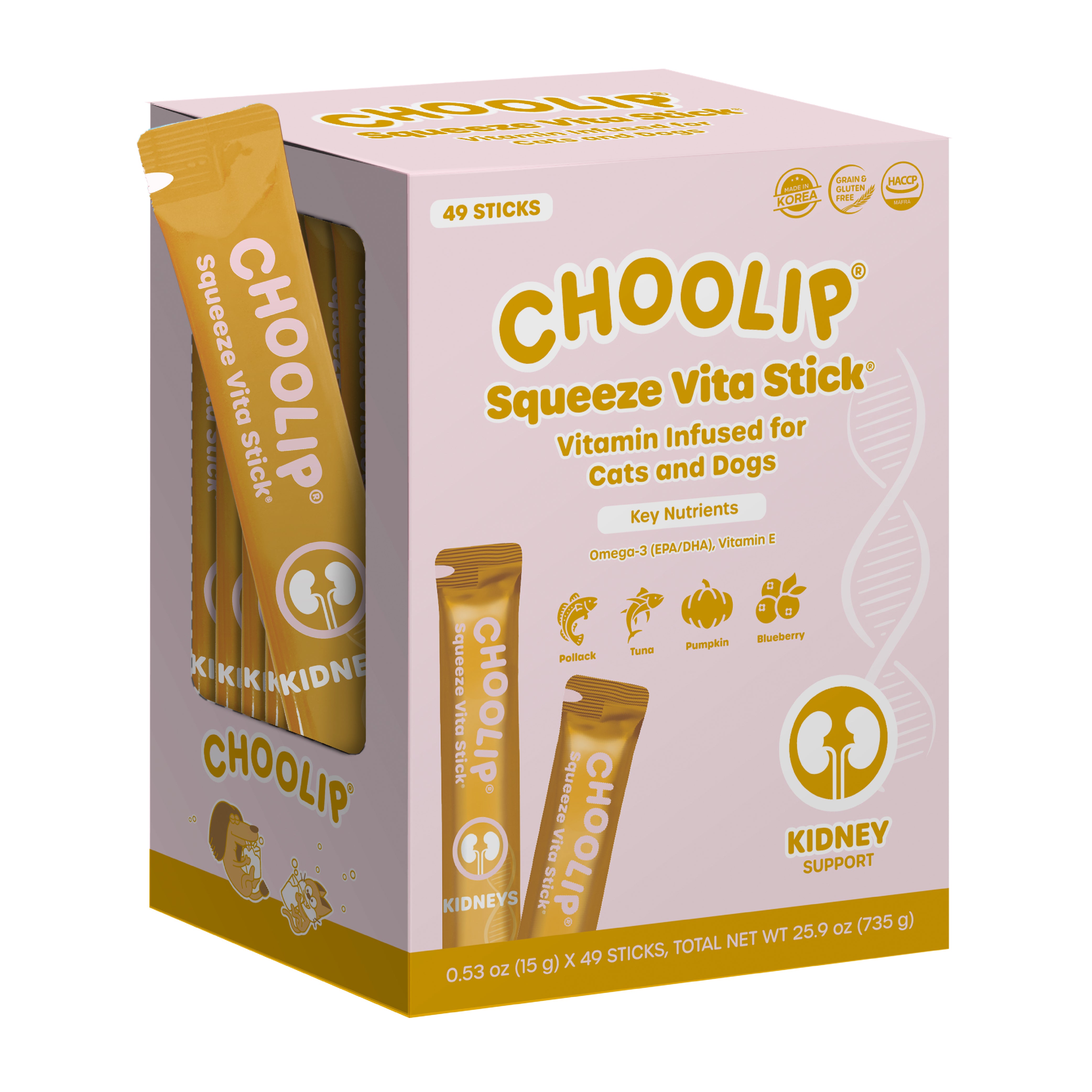 Squeeze Vita Stick Kidneys Grab & Go Box (49 Sticks)